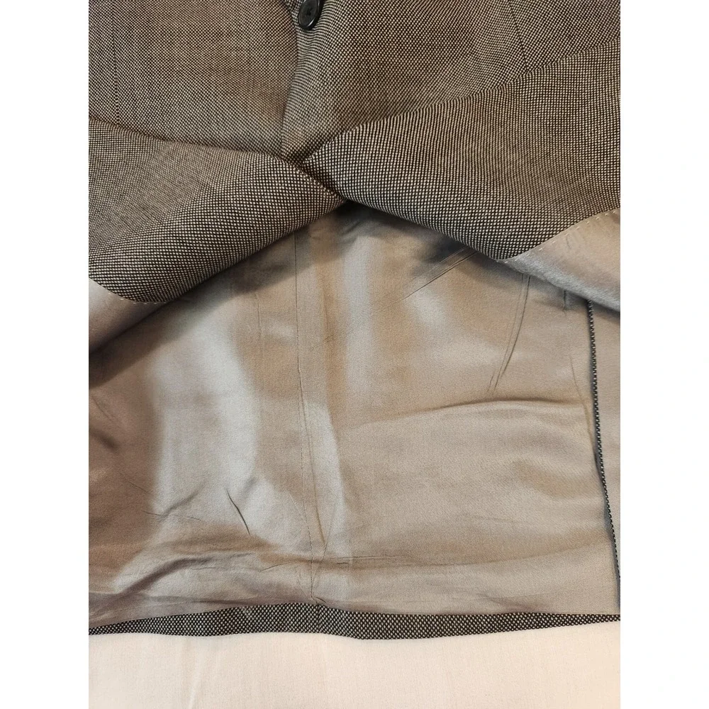 Tommy‎ Hilfiger Mens 44L Grey 100% Wool Micro Pattern 2-Button Blazer Jacket